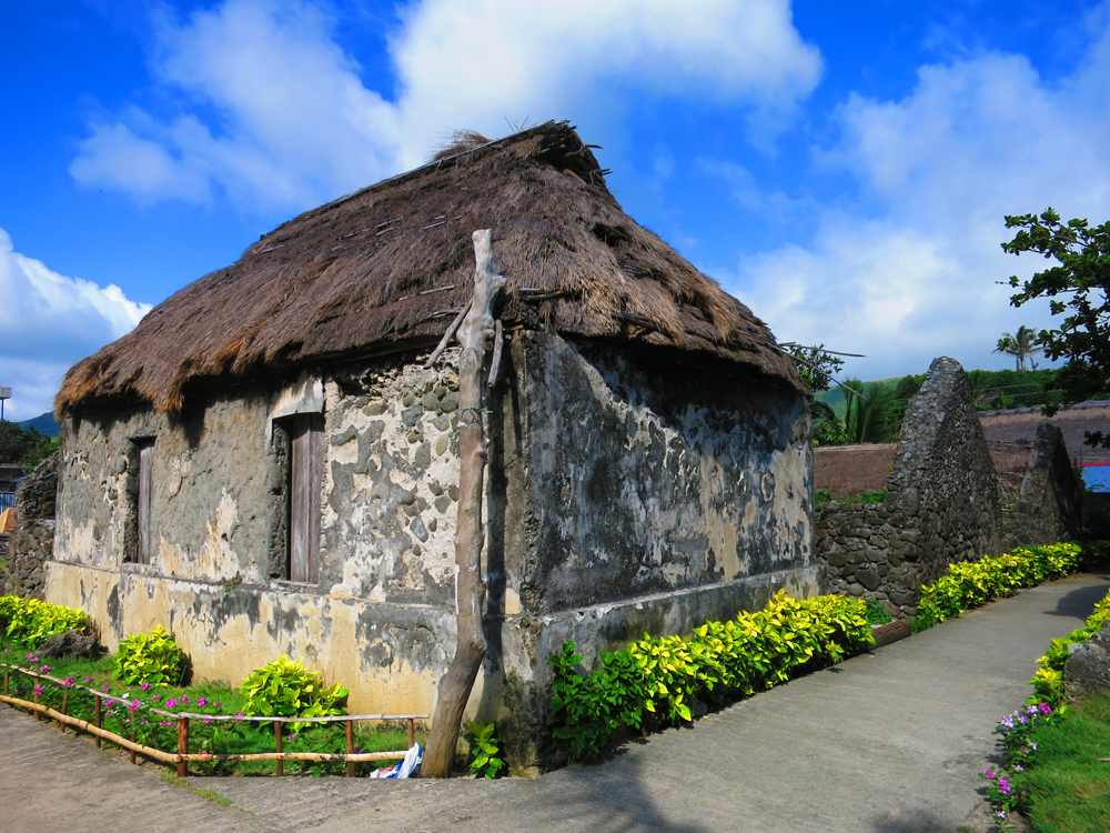 limestone houses with cogon roofs